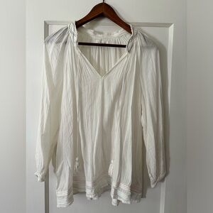 Embroidered cotton blouse size large by Velvet